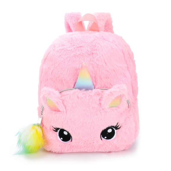 Cute Plush Unicorn Toddler Mini Travel Bag Princess Plush Backpack for Girls 1-6 - Picture 15 of 16